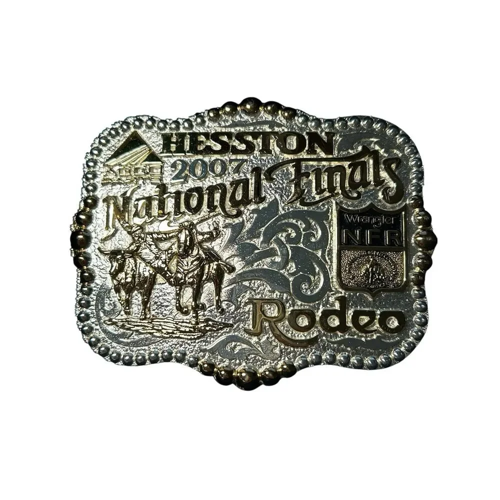2007 Hesston Wrangler National Finals Rodeo Montana Silversmiths Buckle USA MADE